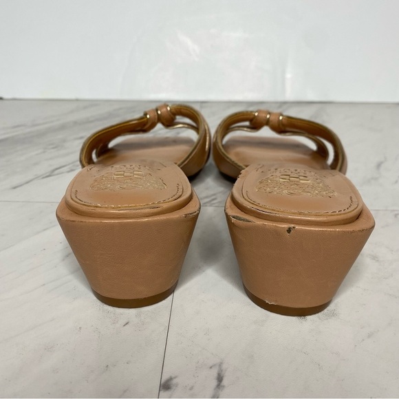 Vince Camuto Selaries Square Toe Tan Leather Heeled Sandal 7M - Picture 3 of 14